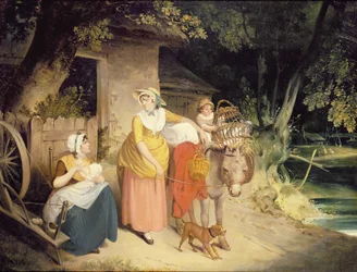 Devant la porte du cottage